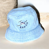 BucketHats “Light Denim, Yellow, Pink, Royal Blue, Camo, Red, Black”.