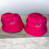 BucketHats “Light Denim, Yellow, Pink, Royal Blue, Camo, Red, Black”.