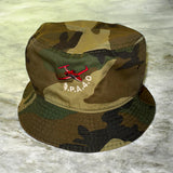 BucketHats “Light Denim, Yellow, Pink, Royal Blue, Camo, Red, Black”.