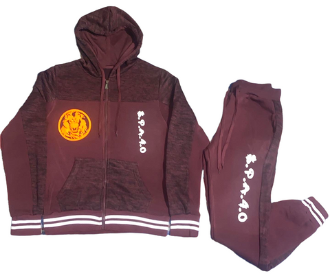 SweatSuit “Burgundy” zip-up (large) LION OF JUDAH 🦁