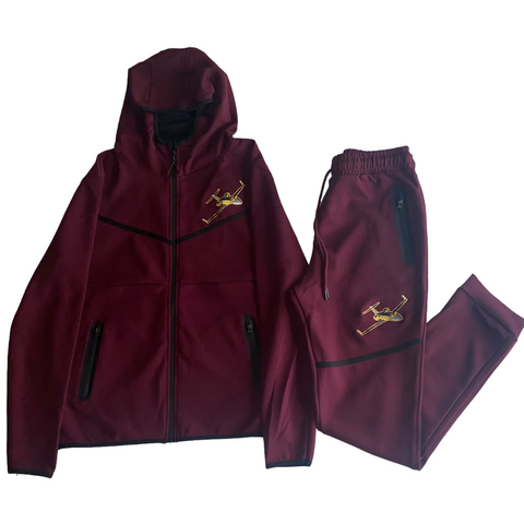 Sweatsuit “Maroon” zip-up (med) + Navy Blue zip-up (small)