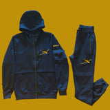 Sweatsuit “Maroon” zip-up (med) + Navy Blue zip-up (small)